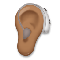 Ear with Hearing Aid- Medium-Dark Skin Tone emoji on LG